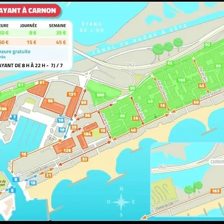 *Les Voiliers, Studio, Vue Sur Mer, Wifi, Parking* Mauguio Extérieur photo